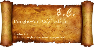 Berghofer Cézár névjegykártya